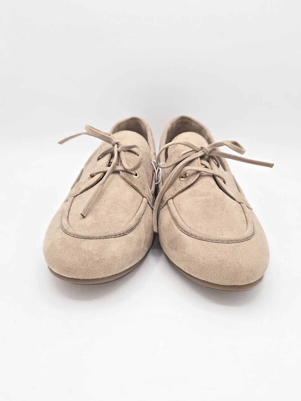 NWT Women's Sz 11 Faux Suede Lace-Up Loafers Brown Preppy Casual Comfortable